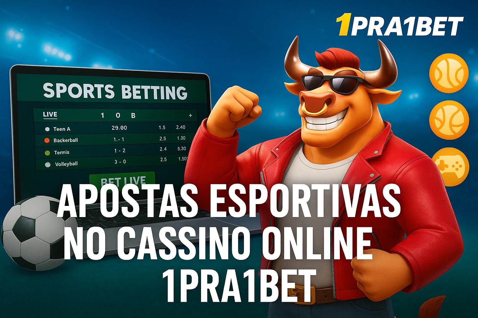 Apostas esportivas no cassino online 1PRA1BET